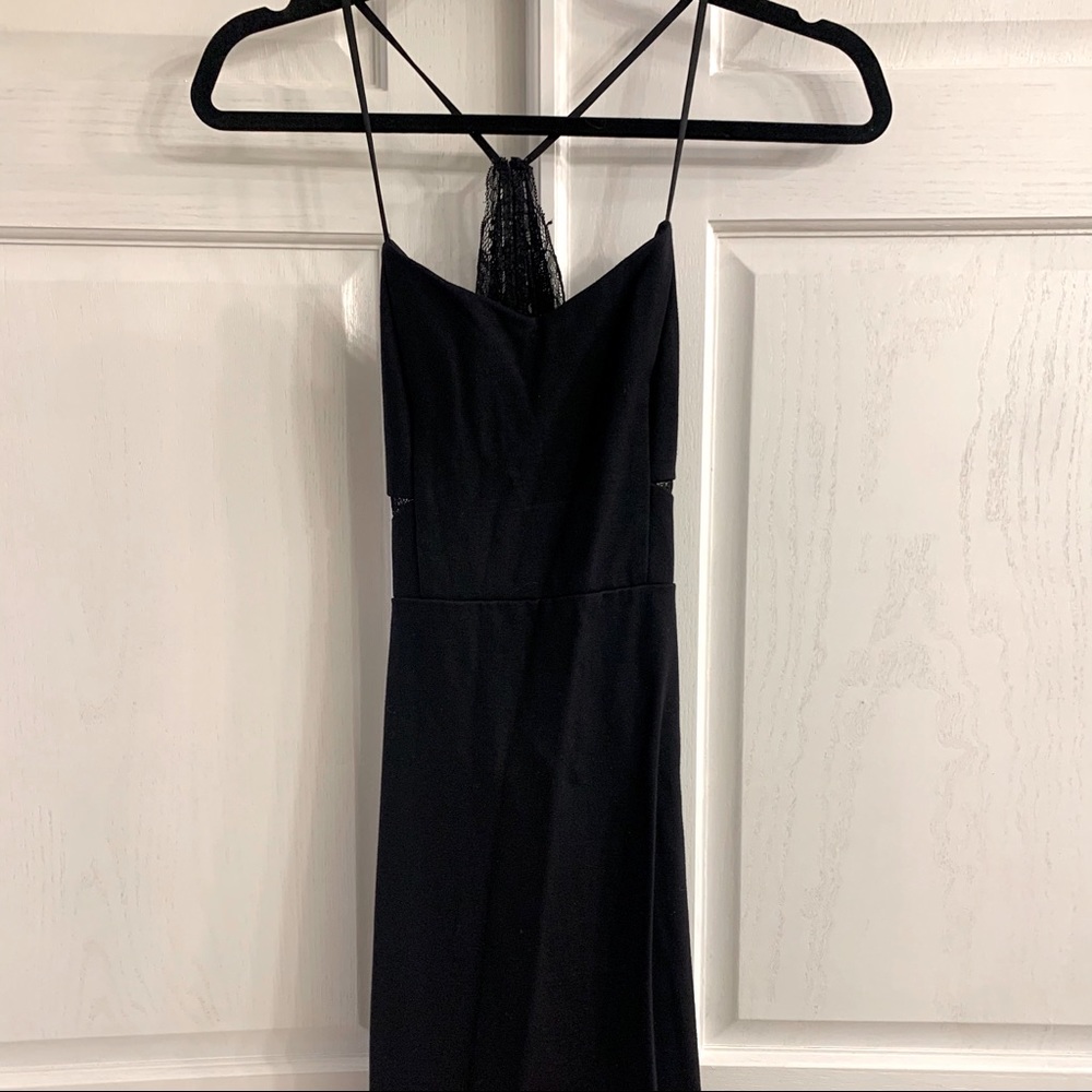 EXPRESS LITTLE BLACK DRESS STRAPLESS LOW BACK LACE